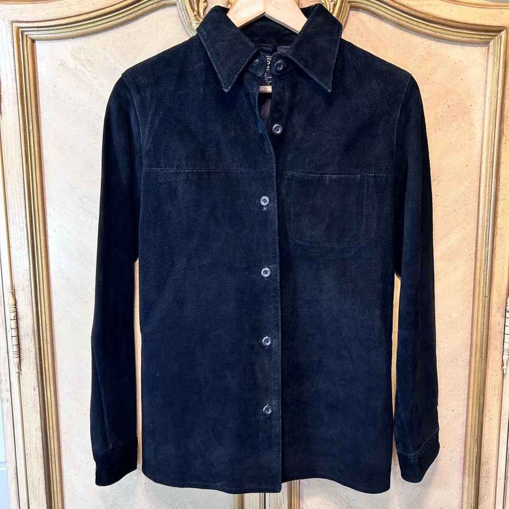 Sonoma Black Button Front Shirt Jacket